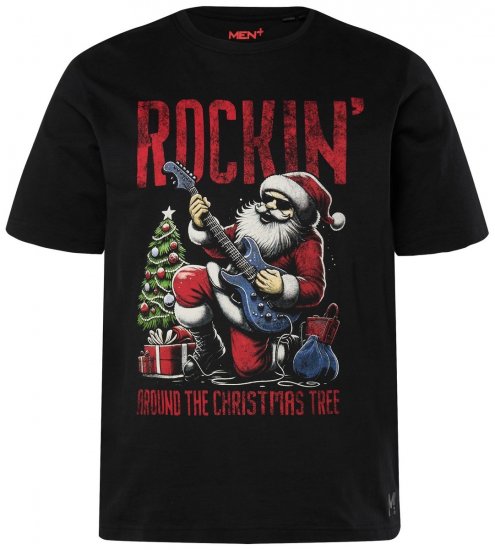 Men+ 180 T-paita Rockin' Musta - T-paidat - Isot T-paidat 2XL – 14XL