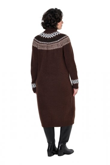 Ulla Popken 832670 Kuviollinen neulemekko poolokauluksella Monivärinen - Naisten mekot isot koot - Mekot kaikille koille