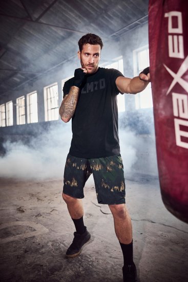 JP1880 Jay-Pi Bermuda QuickDry Mesh Fitness Shorts Khaki - Urheiluvaatteet & ulkoilu - Miesten urheiluvaatteet isot koot