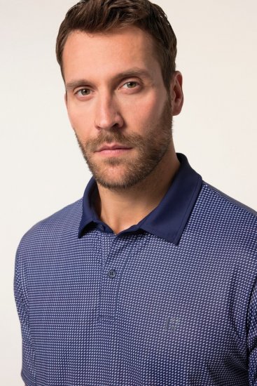 JP1880 Jay-Pi QuickDry Small Print Golf Polo Shirt Navy Blue - Pikeepaidat - Miesten isot pikeepaidat
