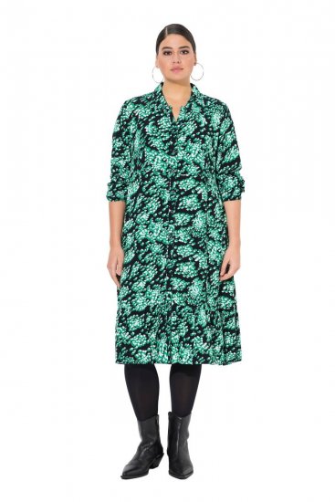 Ulla Popken 834191 Kuviollinen paitamekko Musta - Paitamekot - 