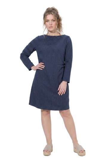 Ulla Popken 834371 Raidallinen collegemekko Tummansininen - Collegemekot - 
