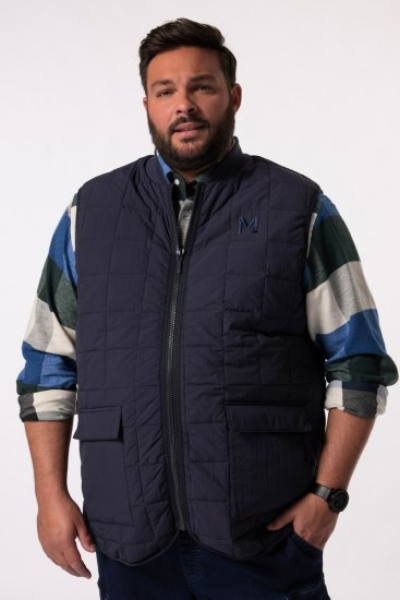 Men+ 464 Tikattu liivi resorikauluksella Tummansininen - Takit - Miesten Takit, isot koot – 2XL – 12XL