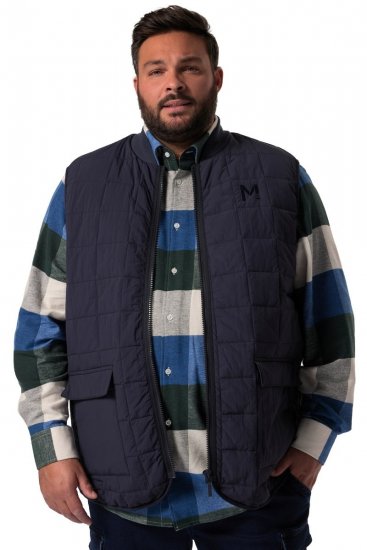 Men+ 464 Tikattu liivi resorikauluksella Tummansininen - Takit - Miesten Takit, isot koot – 2XL – 12XL