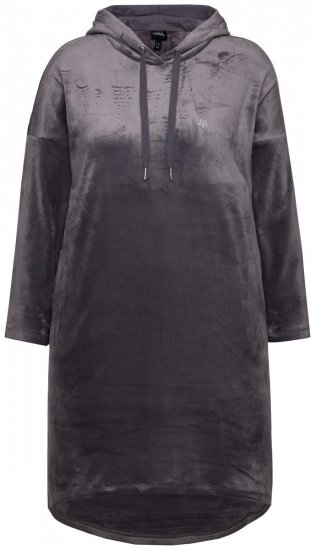 Ulla Popken 834550 Pitkähihainen mekko hupulla Antrasiitti - Collegemekot - 