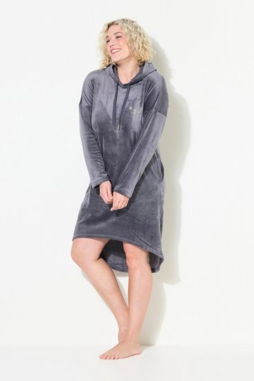 Ulla Popken 834550 Pitkähihainen mekko hupulla Antrasiitti - Collegemekot - 