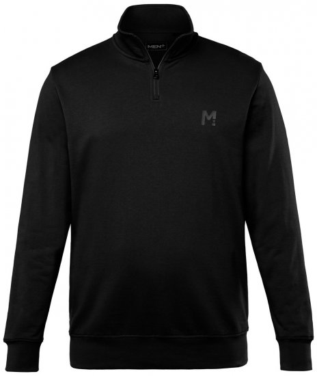 Men+ 856 Half-zip collegepaita Musta - Hupparit ja collegepaidat - Miesten hupparit ja collegepaidat isot koot