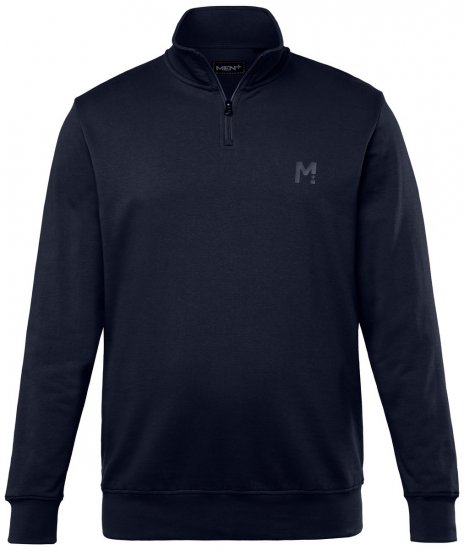 Men+ 856 Half-zip collegepaita Tummansininen - Hupparit ja collegepaidat - Miesten hupparit ja collegepaidat isot koot