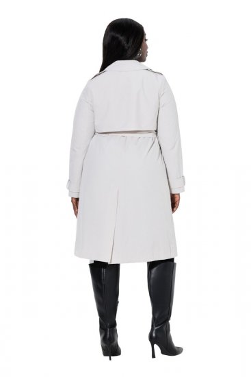 Ulla Popken 834990 Trenssitakki Taupe - Pitkät takit - Naisten takit isoissa kooissa