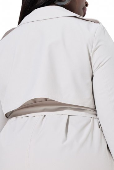 Ulla Popken 834990 Trenssitakki Taupe - Pitkät takit - Naisten takit isoissa kooissa