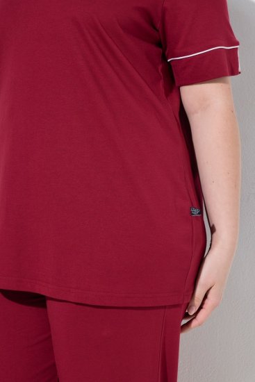Ulla Popken 835397 Lyhythihainen pyjama paitakauluksella Liila - Pyjama/Loungewear - 