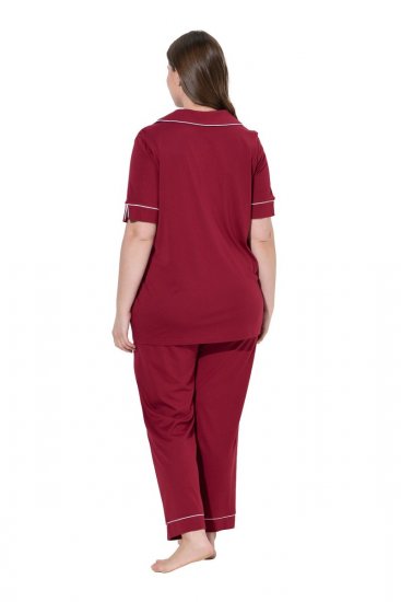 Ulla Popken 835397 Lyhythihainen pyjama paitakauluksella Liila - Pyjama/Loungewear - 