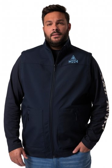 Men+ 414 Softshell-liivi pystykauluksella Tummansininen - Takit - Miesten Takit, isot koot – 2XL – 12XL