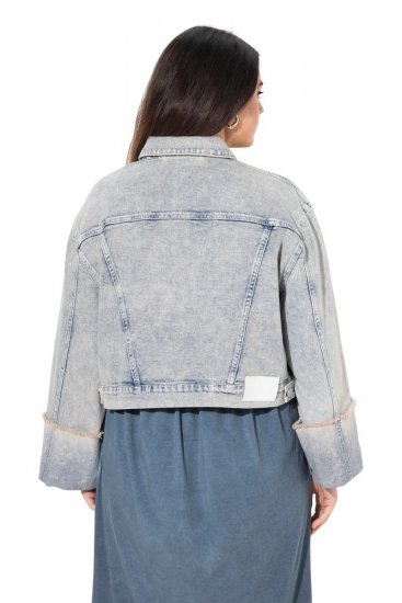 Ulla Popken 835486 Farkkutakki leveillä hihoilla Denimsininen - Takit - Naisten takit plus-koossa