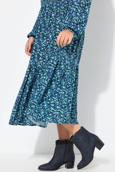 Ulla Popken 835713 Kukkakuvioinen mekko Tummansininen - Maksimekot - Isojen kokojen maksimekot