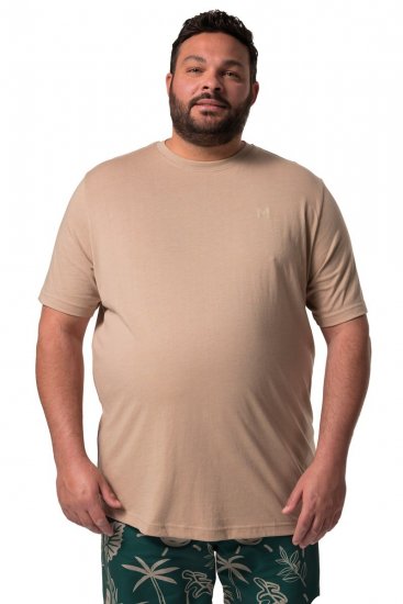 Men+ 276 Pyöreäaukkoinen T-paita Hiekka - T-paidat - Isot T-paidat 2XL – 14XL