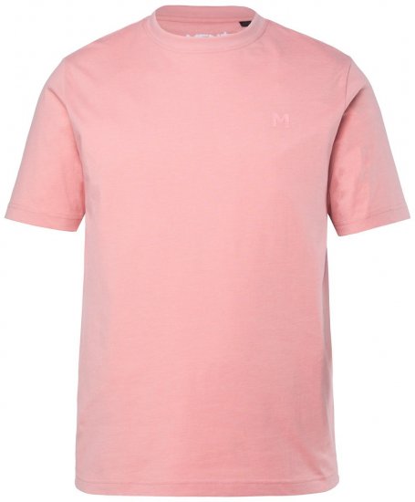 Men+ 276 Pyöreäaukkoinen T-paita Roosa - T-paidat - Isot T-paidat 2XL – 14XL