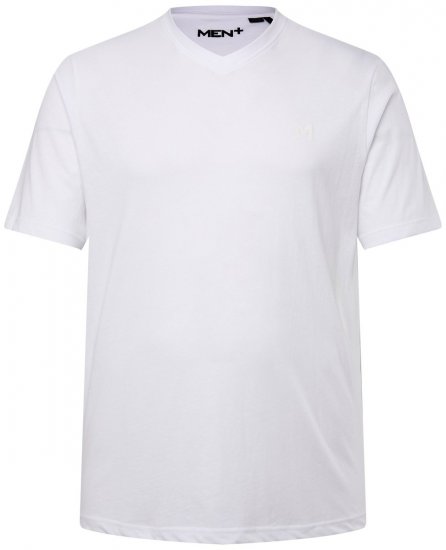 Men+ 279 V-aukkoinen T-paita Valkoinen - T-paidat - Isot T-paidat 2XL – 14XL