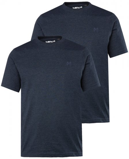 Men+ 285 Pyöreäaukkoinen T-paita Tummansininen 2 kpl - T-paidat - Isot T-paidat 2XL – 14XL