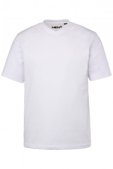 Men+ 299 V-aukkoinen T-paita Valkoinen 2 kpl - T-paidat - Isot T-paidat 2XL – 14XL