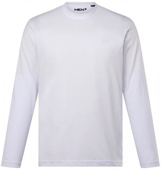Men+ 307 Pitkähihainen T-paita Valkoinen - T-paidat - Isot T-paidat 2XL – 14XL