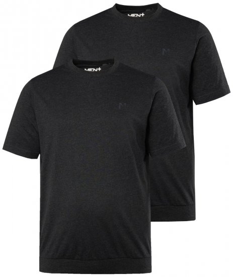 Men+ 311 T-paita bellyfit Musta 2 kpl - T-paidat - Isot T-paidat 2XL – 14XL