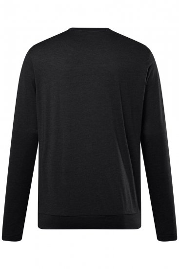 Men+ 313 Pitkähihainen T-paita bellyfit Musta - T-paidat - Isot T-paidat 2XL – 14XL