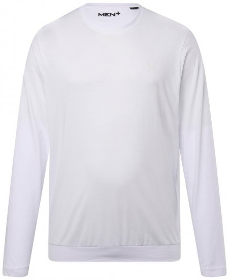 Men+ 313 Pitkähihainen T-paita bellyfit Valkoinen - T-paidat - Isot T-paidat 2XL – 14XL