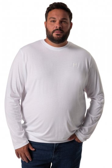 Men+ 313 Pitkähihainen T-paita bellyfit Valkoinen - T-paidat - Isot T-paidat 2XL – 14XL