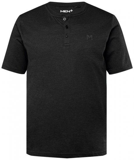 Men+ 365 Henley-paita Musta - T-paidat - Isot T-paidat 2XL – 14XL