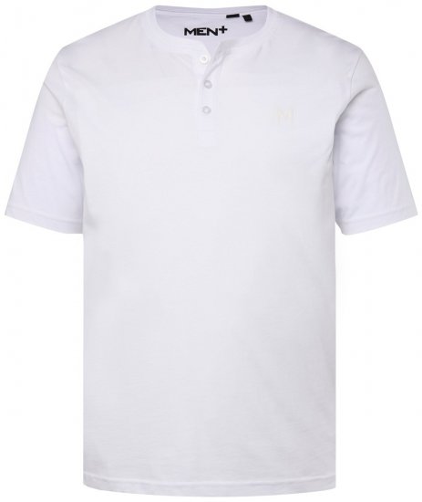 Men+ 365 Henley-paita Valkoinen - T-paidat - Isot T-paidat 2XL – 14XL