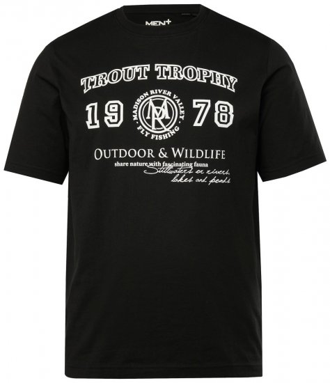Men+ 424 T-paita Trout Trophy Musta - T-paidat - Isot T-paidat 2XL – 14XL