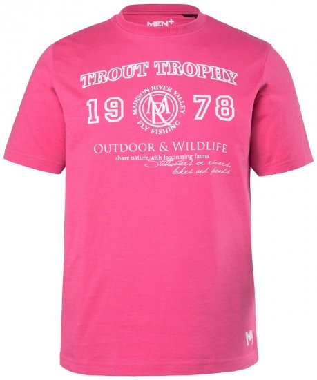 Men+ 424 T-paita Trout Trophy Flamingonpinkki - T-paidat - Isot T-paidat 2XL – 14XL