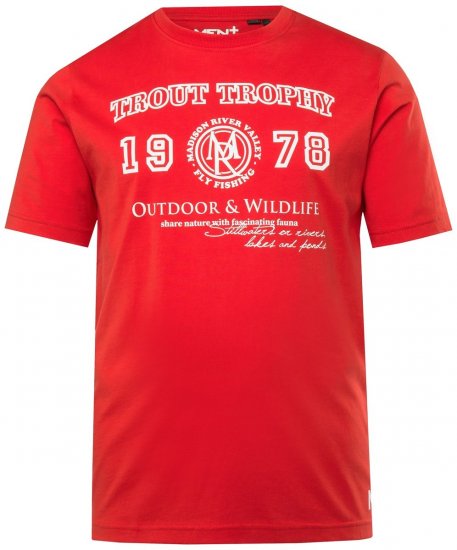 Men+ 424 T-paita Trout Trophy Chilinpunainen - T-paidat - Isot T-paidat 2XL – 14XL