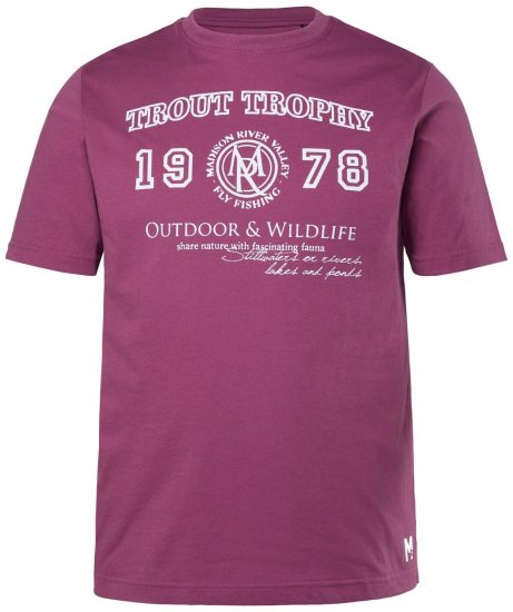 Men+ 424 T-paita Trout Trophy Vaalea marjanpunainen - T-paidat - Isot T-paidat 2XL – 14XL