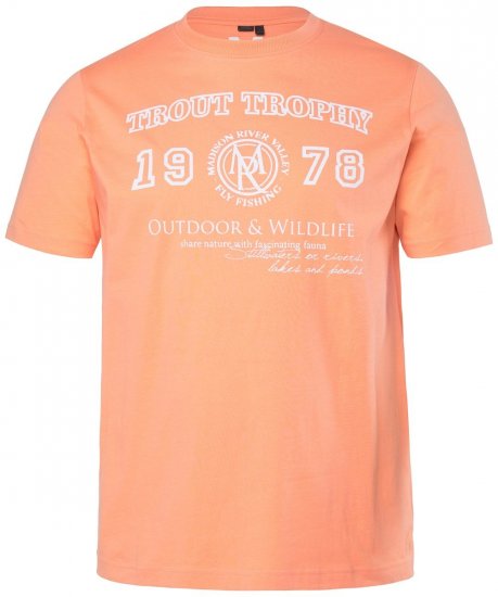 Men+ 424 T-paita Trout Trophy Tumma aprikoosi - T-paidat - Isot T-paidat 2XL – 14XL