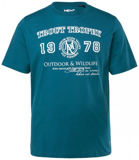 Men+ 424 T-paita Trout Trophy Laguuninvihreä - T-paidat - Isot T-paidat 2XL – 14XL