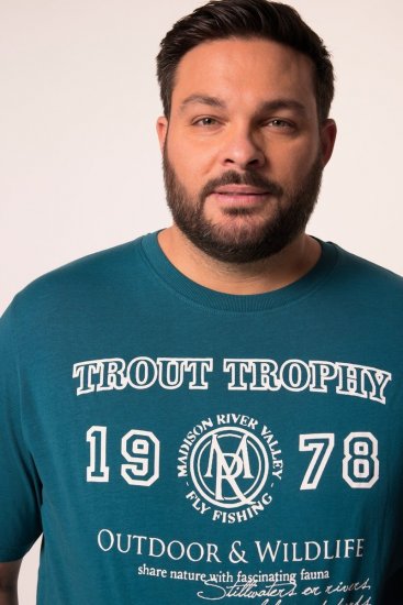 Men+ 424 T-paita Trout Trophy Laguuninvihreä - T-paidat - Isot T-paidat 2XL – 14XL