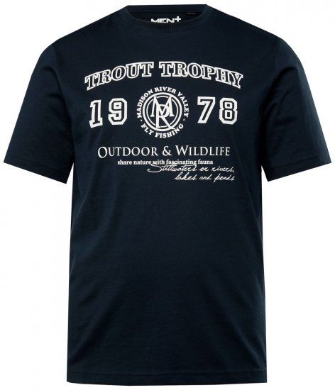 Men+ 424 T-paita Trout Trophy Tummansininen - T-paidat - Isot T-paidat 2XL – 14XL