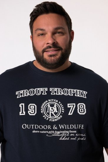 Men+ 424 T-paita Trout Trophy Tummansininen - T-paidat - Isot T-paidat 2XL – 14XL