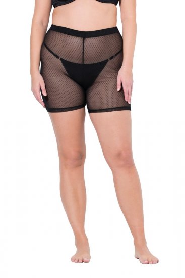Ulla Popken 836805 Pilkulliset hankautumista estävät shortsit Musta - Hankautumista estävät shortsit - 