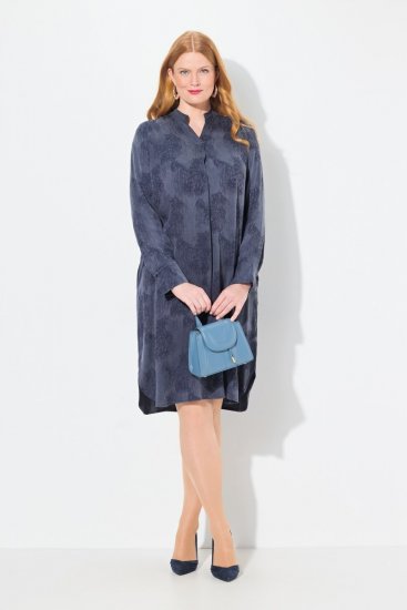 Ulla Popken 837069 Kukkakuvioinen mekko Tummansininen - Midimekot - Midimekot isoissa ko'oissa