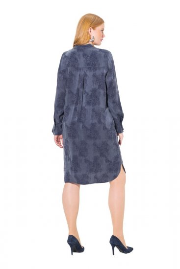 Ulla Popken 837069 Kukkakuvioinen mekko Tummansininen - Midimekot - Midimekot isoissa ko'oissa