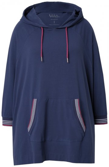 Ulla Popken 837190 Huppullinen oleskeluponcho Tummanlila - Pyjama/Loungewear - 