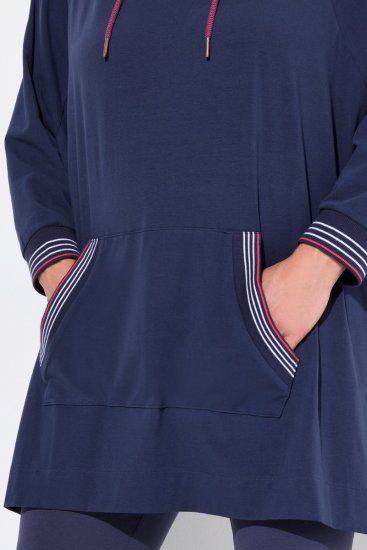 Ulla Popken 837190 Huppullinen oleskeluponcho Tummanlila - Pyjama/Loungewear - 