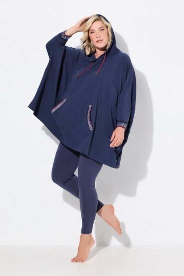Ulla Popken 837190 Huppullinen oleskeluponcho Tummanlila - Pyjama/Loungewear - 