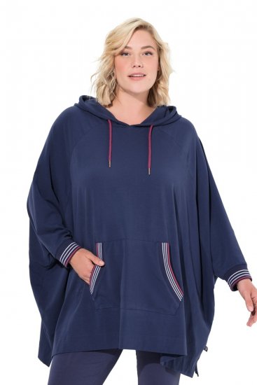 Ulla Popken 837190 Huppullinen oleskeluponcho Tummanlila - Pyjama/Loungewear - 