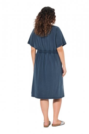 Ulla Popken 837403 Lyhythihainen jerseymekko Tummansininen - Trikoomekot - 