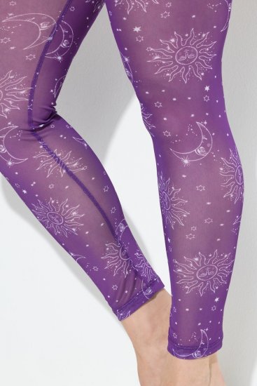 Ulla Popken 837935 Kuviolliset sukkaleggingsit Violetti - Sukkahousut & sukat - 