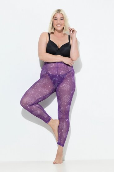 Ulla Popken 837935 Kuviolliset sukkaleggingsit Violetti - Sukkahousut & sukat - 